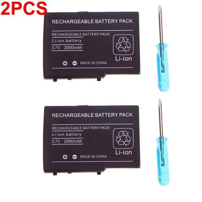 Pack de batteries Lithium-ion rechargeables, avec tournevis, pour Nintendo DS Lite DSL NDS Lite NDSL, 2000mAh, 3.7V, 2 [93A01E1]