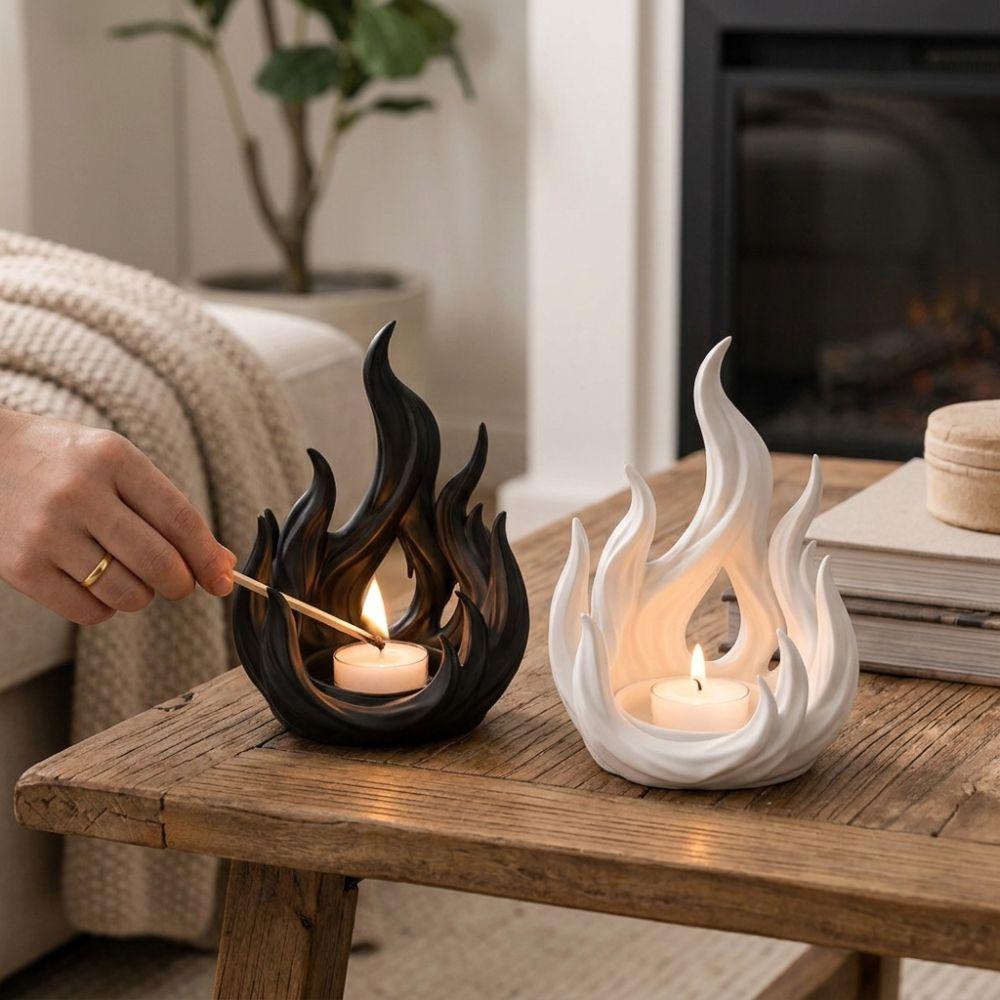 3D Printed Flame Shaped Candle Holder Gothic Aroma Candle Display Tray Weddings Dinners
