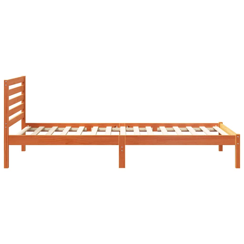 Bed Frame Wax Brown 80 x 210 cm Solid Pine Wood