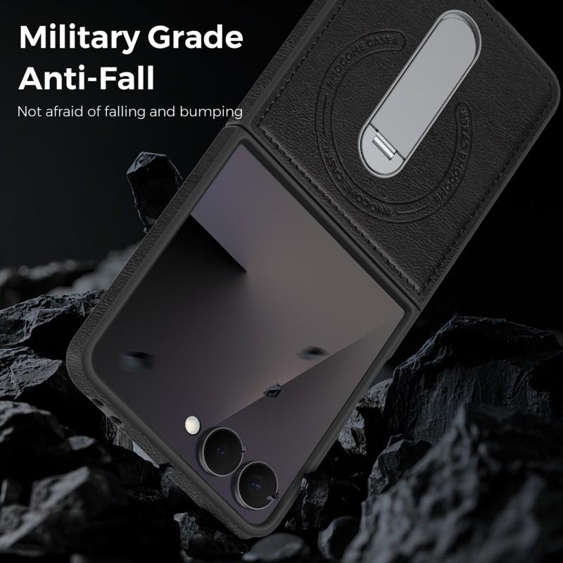 Magnetic Leather Phone Case With 360 Rotating Stand Galaxy Z Flip 8 7 FE 6 5 4 3 Business Style