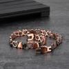 Ikuinen Magnetic Bracelet for Women Heart Pure Copper Energy Bracelet Healing Chain Link Vintage Magnetic Copper Bracelets Therapy Arthr