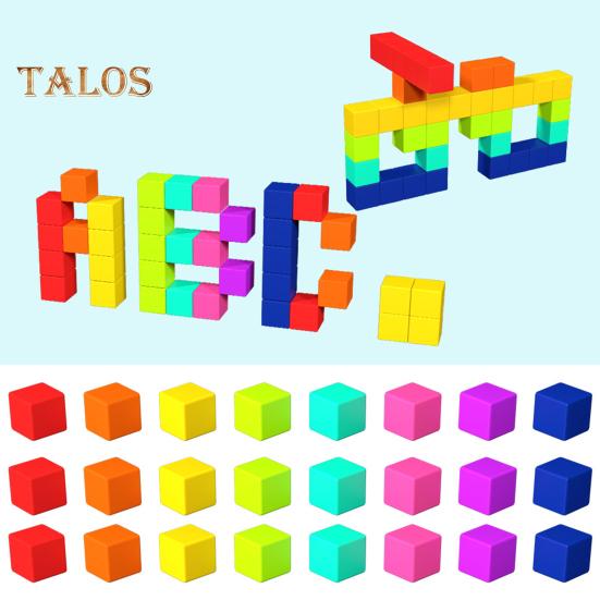 32 шт. Магнитный кубик-конструктор, игрушка для развития мелкой моторики, дошкольное обучение, образовательный красочный кубик-конструктор, игрушка STEM для малышей, мальчиков и девочек, подарок