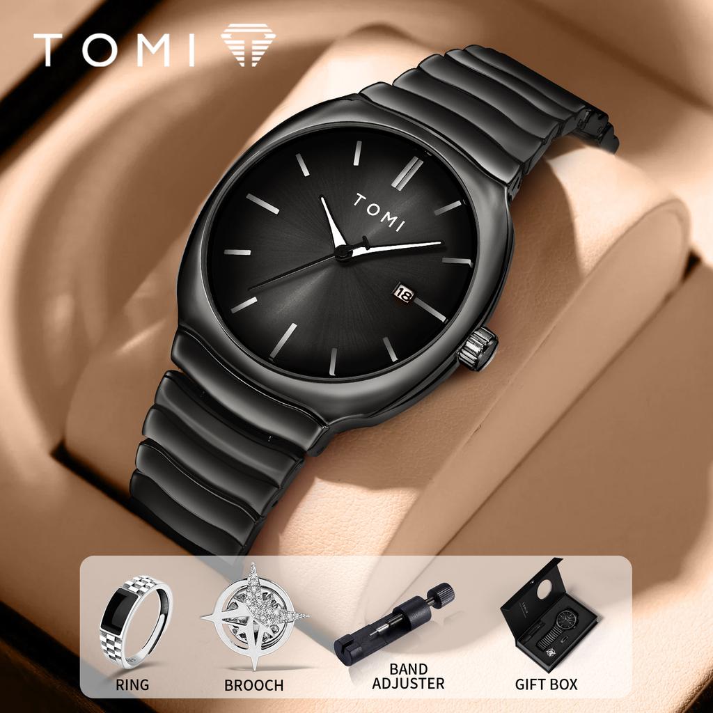 Men Quartz Watch Minimalist Fashion Wristwatch Stainless Steel Strap Luxury Gift Box Set Classic Waterproof Watch for Men