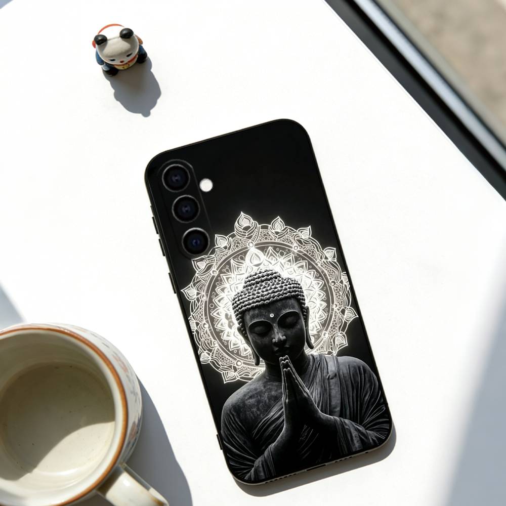 Buddha statue Phone Case For Samsung Galaxy A73,A72,A71,A70,A53,A52,A51,Soft Black Cover