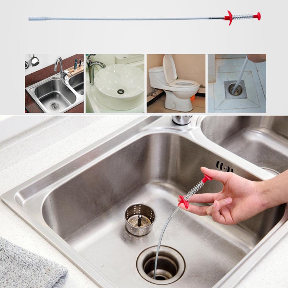 Sink Hook Bendable Sewer Hair Dredging Kitchen Tool Cleaning Pipe Spring Household Cleaning Tools ARI