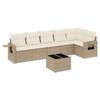VidaXL Salon de Jardin avec Coussins 7 pcs, Canapés de Terrasse, Ensemble de Meubles de Patio, Mobilier d'Extérieur, Beige 3252535