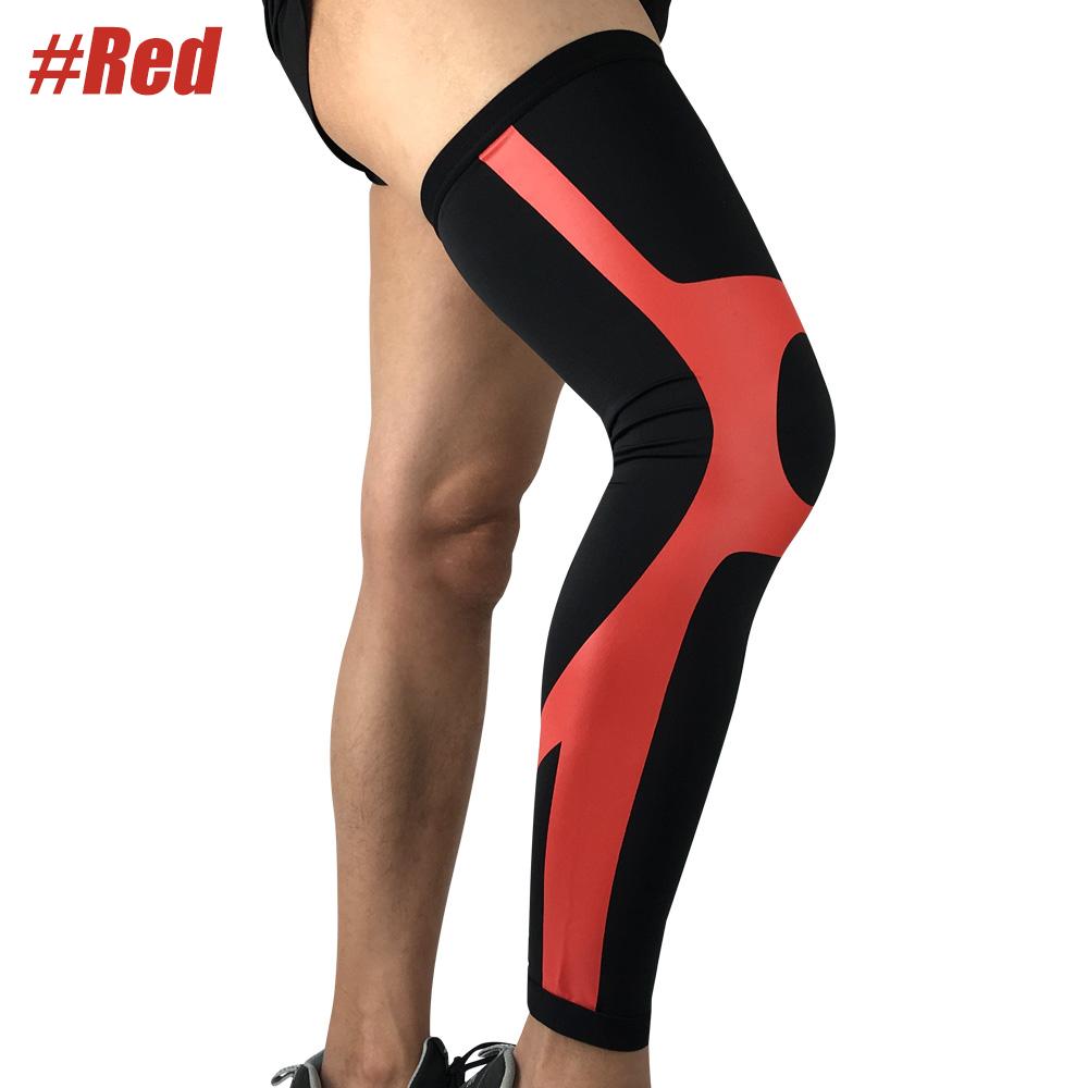 1Pcs Full Leg Compression Sleeve Knee Pads Cycling Leg Warmers Long Leg Sleeves Cycling Bicycle MTB Riding Legwarmers Men Women