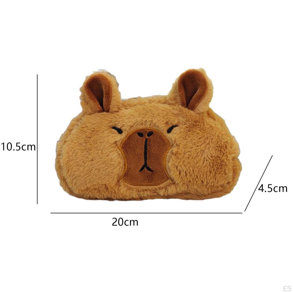 Очаровательный плюшевый пенал в виде капибары — органайзер для канцелярских принадлежностей с милыми животными