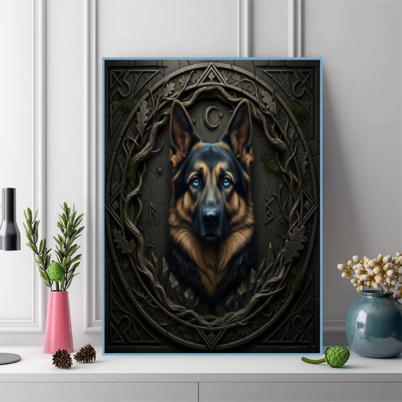 German Shepherd Pattern  3pcs 100% Round Full Drill 5D DIY Diamond Painting Embroidery Cross Stitch Rhinestone Décor