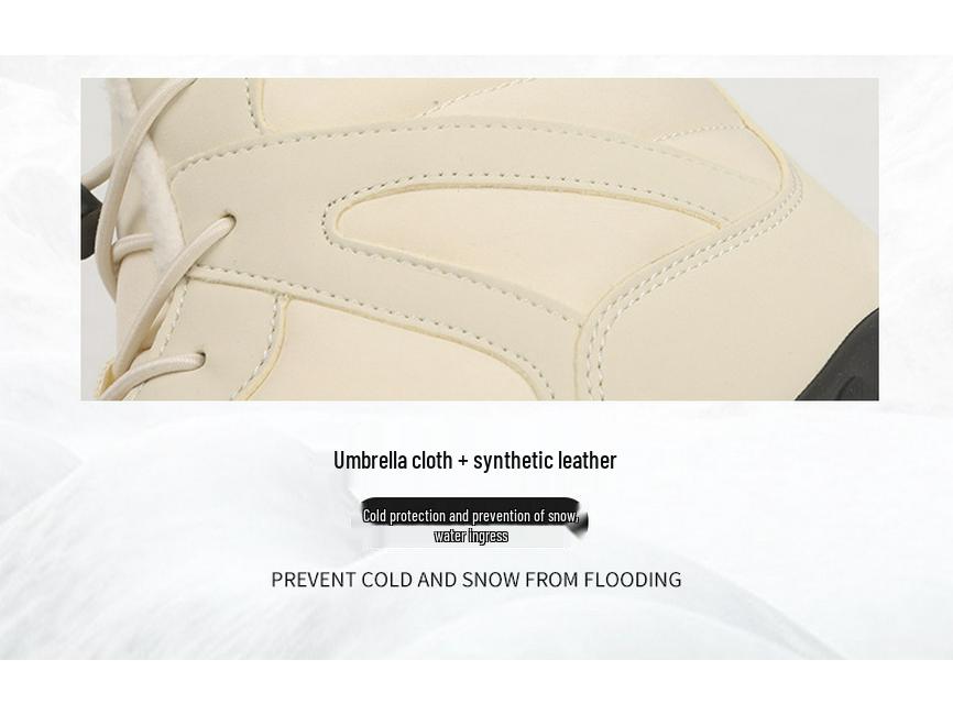 Unisex Mid-Top Winter Snow Boots: Thickened Velvet, Non-Slip Outdoor Hiking Shoes