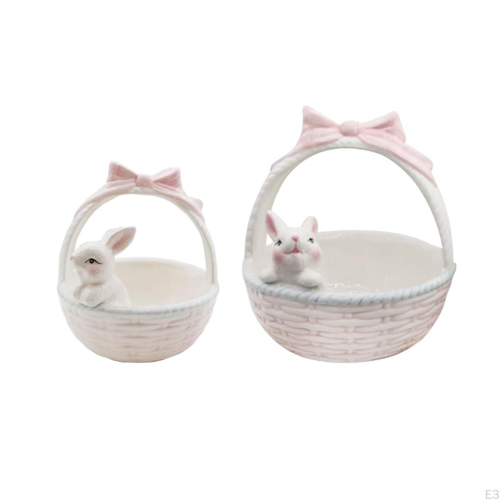 Пасхальная корзина с кроликом, миски в виде зайчиков, креативный цветочный горшок, небольшая посуда для конфет, подарки для детей.
