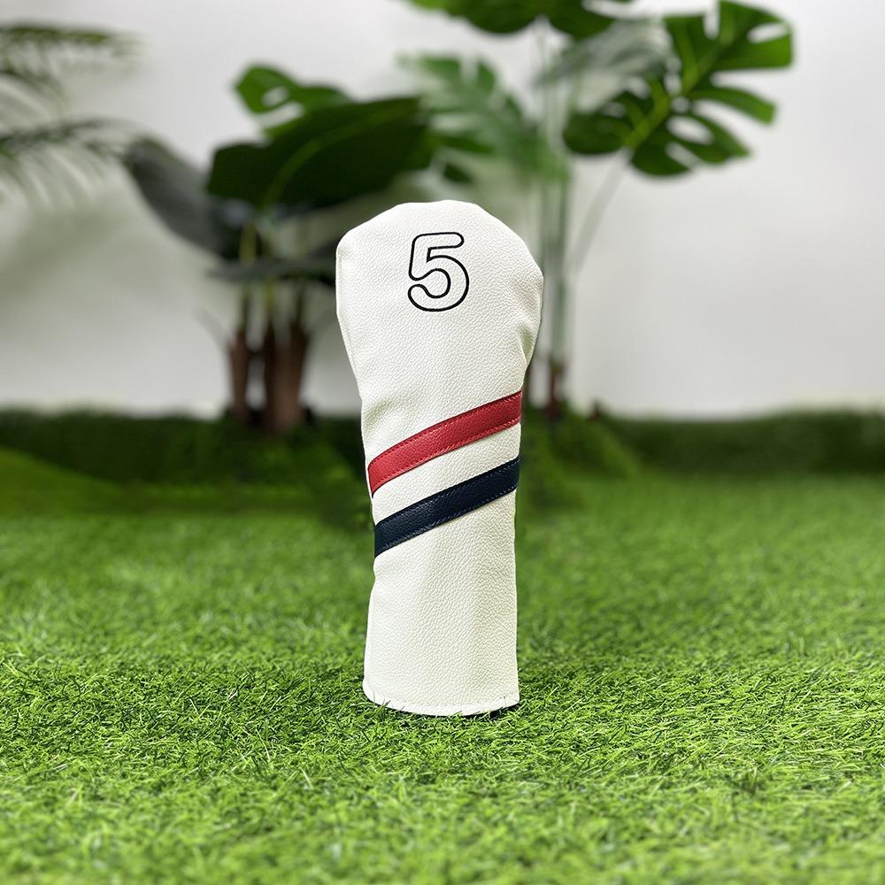 PU Leather Golf Club Protector Digital Label Wood Headcover Golf Head Cover Fairway Driver
