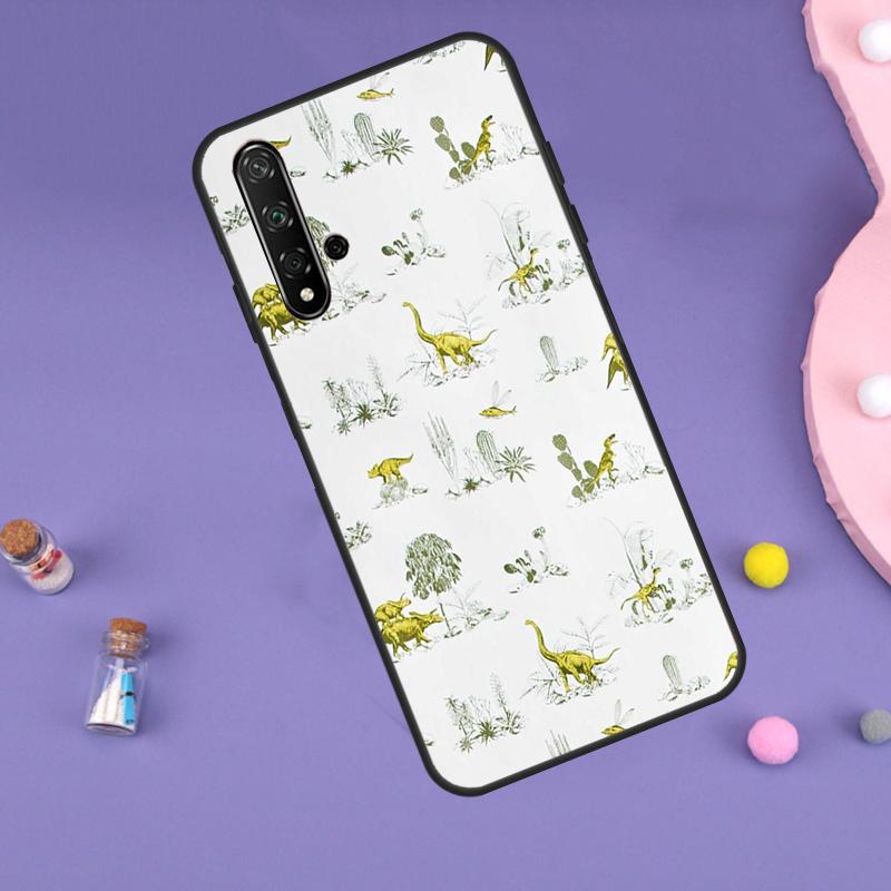 Dinosaur Pattern Case For Huawei P30 P20 P40 Lite Nova 5T 11i 8i 3i 9 10 SE 11 Pro Y90 Y70 Y61 Y60 Y91 Cover