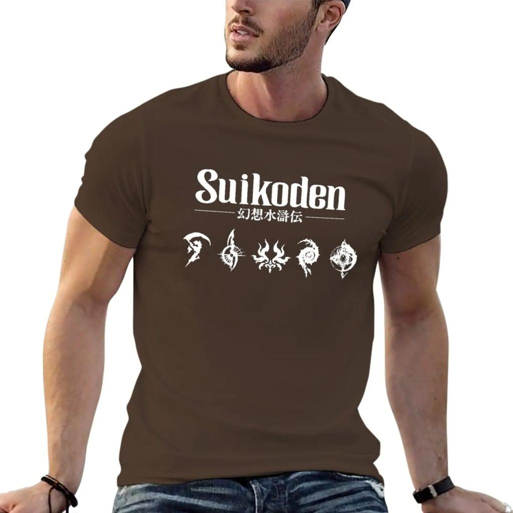 Футболка Suikoden с Рунами Короткий рукав Быстросохнущая футболка Эстетичная одежда футболки мужские