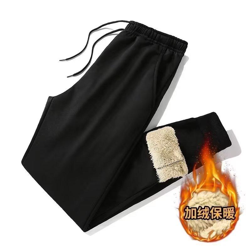 Брюки из флиса ягненка для мужчин на осень-зиму, мужские флисовые леггинсы, спортивные штаны, повседневные спортивные штаны, утепленные