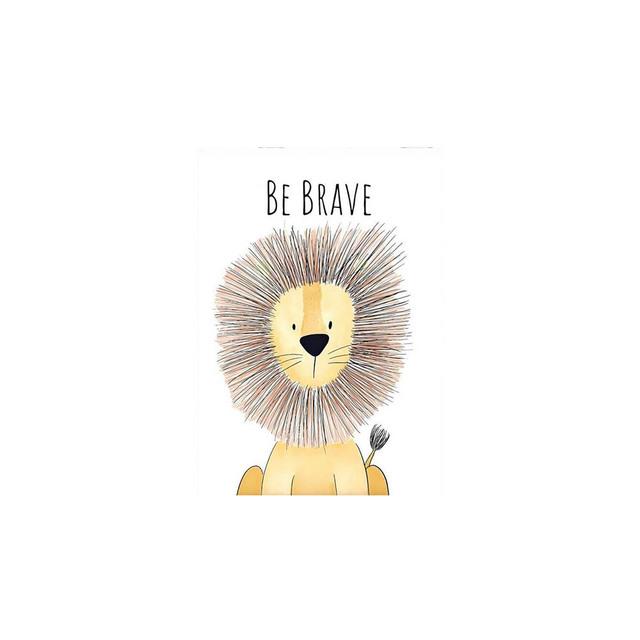 Рамка из цельного дерева, скандинавский милый мультфильм, животное, холст, картина, картина «Будь храбрым, будь сильным», детская комната, детский сад, детский настенный художественный декор