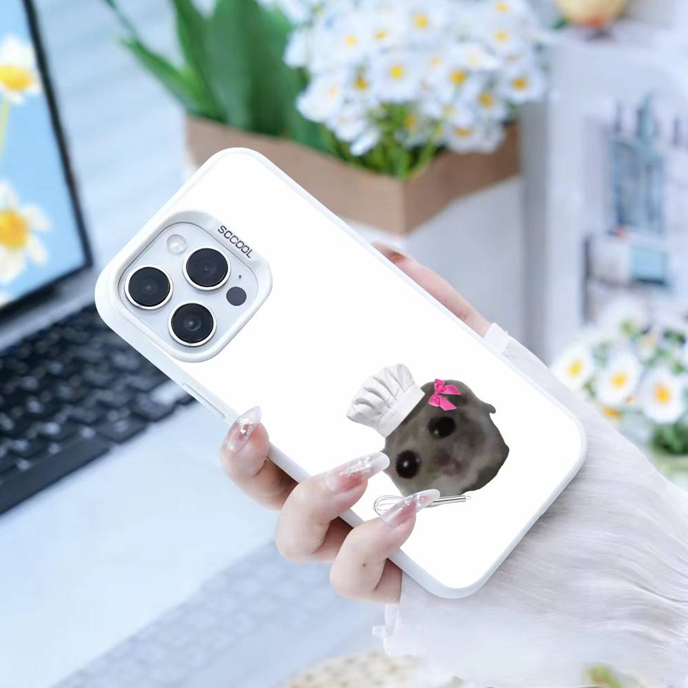 Big-eyed goofy Mouse Phone Case For iPhone 17,16,15,14,13,12,Pro MAX Black Matte Shockproof Cover