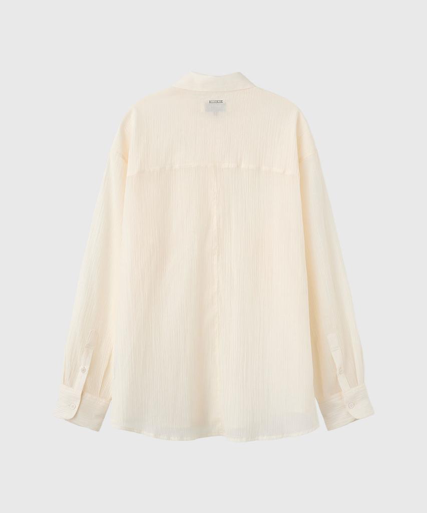 GENERALIDEA Summer Wrinkle Sheer Shirt [Ivory] / Wbe2L03531