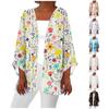 Women's Casual Fashion Retro Printed Lightweight Medium Length Jacket Cardigan