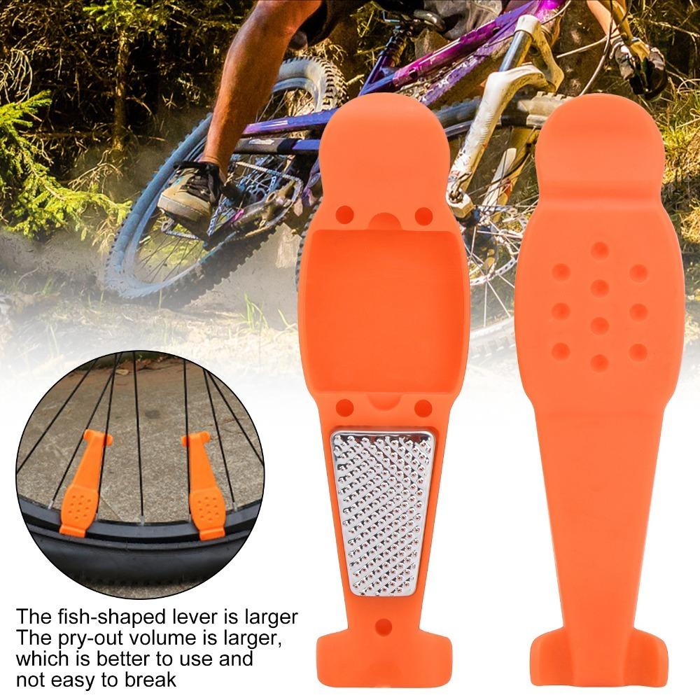 2 Pairs Hard Bike Tire Levers with Steel Rasp Bike Tire Repair Levers Bike Tube Lever for Cyclists