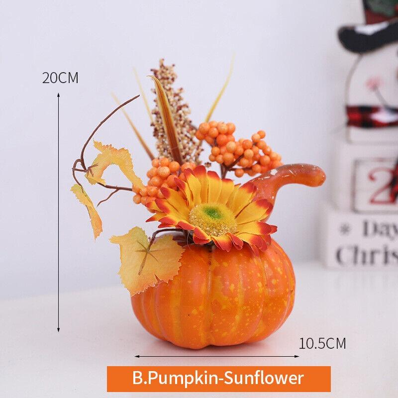 Halloween Foam Fake Pumpkins Maple Leaf Autumn Home Table Decoration Halloween Party Decor