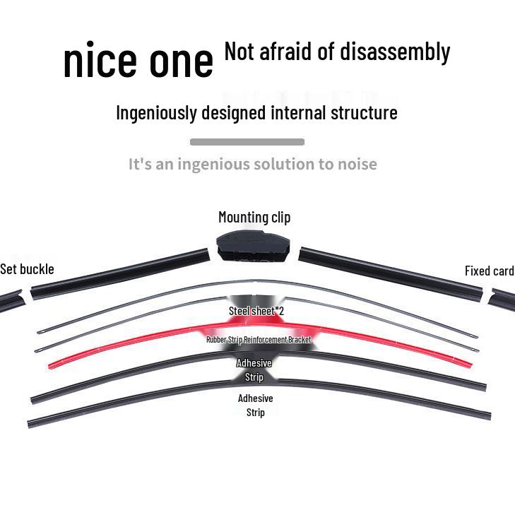 Durable Silent U-Hook Boneless Double Rubber Car Wiper Blade