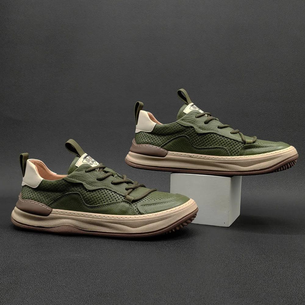 Высококачественные кроссовки на плоской подошве из натуральной кожи для мужчин, дышащая повседневная обувь для отдыха на открытом воздухе, мужская обувь на платформе, теннисные туфли для мужчин