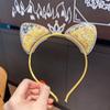 Glitter Quicksand Hair Band Crown Transparent Hair Hoops Hair Ornament Cat Ear Headbands  Children