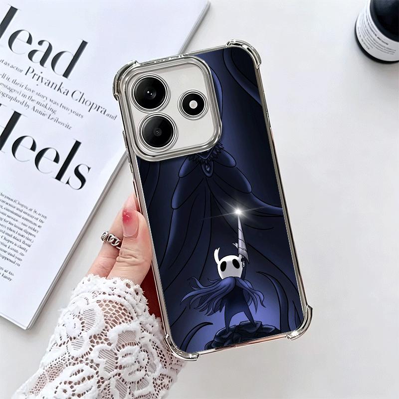 H-Hollow K-Knight Game Plating Phone Case For Xiaomi Redmi Note 14 15 Pro Plus 13 12 11 11S 11T 10 9S 9 5G Anti-Fall Airabag Cov