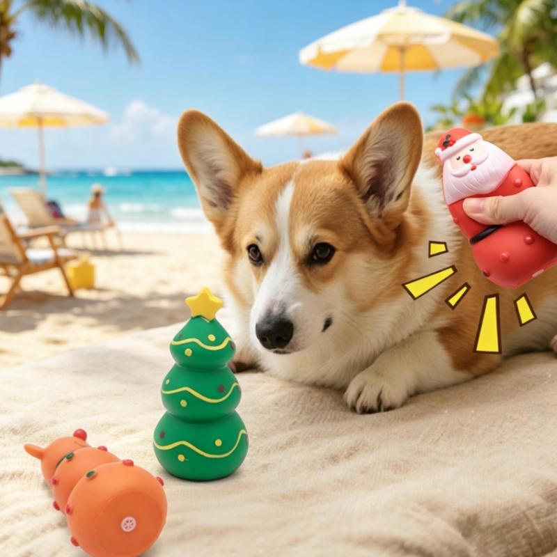 Bite Resistant Squeaky Dog Rubber Toy Latex Animal Shapes Chew Toy for Puppy Sound Making Pet Supplies
