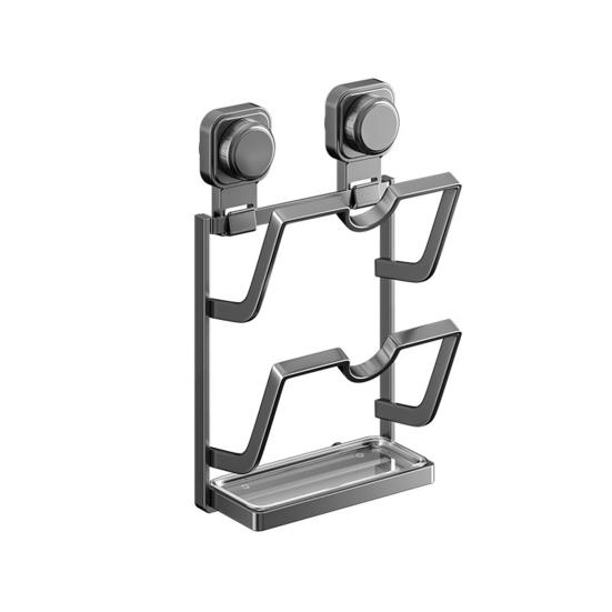 Настенный держатель для крышек от кастрюль на присосках, кухонный органайзер для крышек от кастрюль, стойка для хранения крышек от сковородок со съемным поддоном для сбора капель для разделочной доски