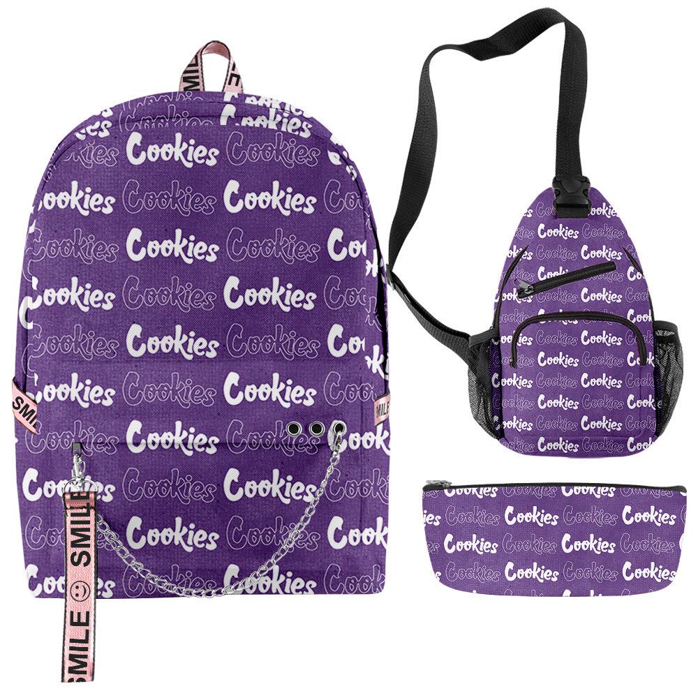 Cook 3D Digital Color Printing Set Oxford Cloth Waterproof Backpack Student Bag
