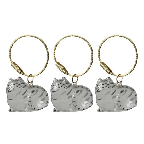 3Pcs Cat Hair Storage Box Keychain Transparent Acrylic Dog Hair Memorial Bottle Pet Hair Collector Container Key Ring Pet Owner Keepsake Gift