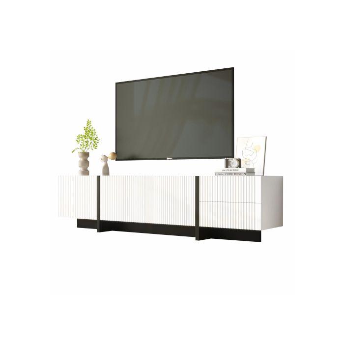Armoire TV - MUVOE - 190 cm - 3 portes - 2 tiroirs - MDF et PB