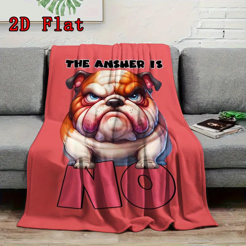 Cute Pug 2D Flat Pattern Flannel Blanket High quality All Seasons Warmth and Comfort Perfect for Christmas Gifts.