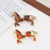 1Pc Cloth Decoration Exquisite Vintage Gift Horse Brooch Vintage Diamond Inlaid Zinc Alloy