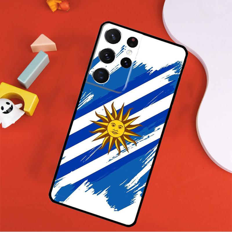 Uruguay Flag Phone Case For Samsung Galaxy S25 Ultra S9 S10 S20 FE S21 S22 S23 S24 Plus S24 Ultra Cover