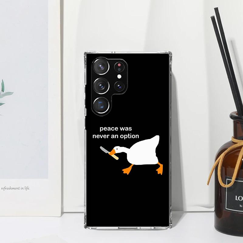 Мультяшный Милый Гусь Игровой Чехол Для Телефона Для Samsung Galaxy S25 S24 S23 S22 Ultra S21 FE S20 Plus S10 + S10E Художественный Fundas Задняя Крышка S24