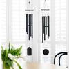 Black Wind Chime with 6 Metal Tubes S-shaped Hook Natural Soothing Melody Garden Patio