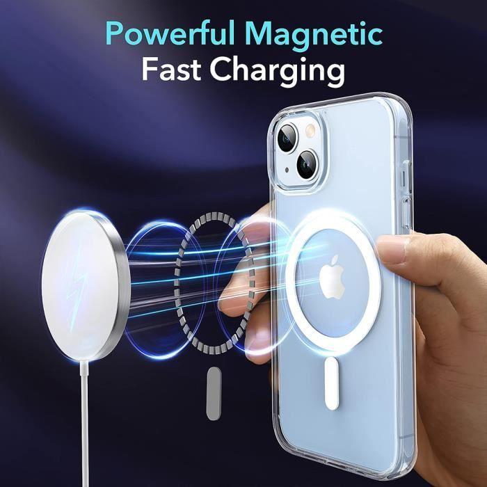 Coque de protection - BOOLING - pour iPhone 15 - Silicone Transparent - Cercle Magnétique - 2 Verres Trempés