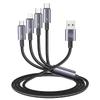 4 In 1 Charging Cable Fast Charging USB Type-C/USB Type-C/IP/Micro 1 Piece 4 Roles Charging 4 Devices Simultaneously Usb Charging Cable High Speed