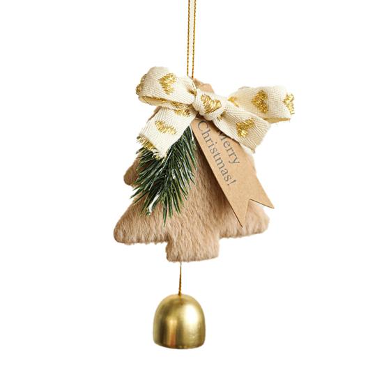 Рождественский колокольчик-подвеска, плюшевый пушистый колокольчик на елку, декоративный дверной колокольчик-подвеска для елки