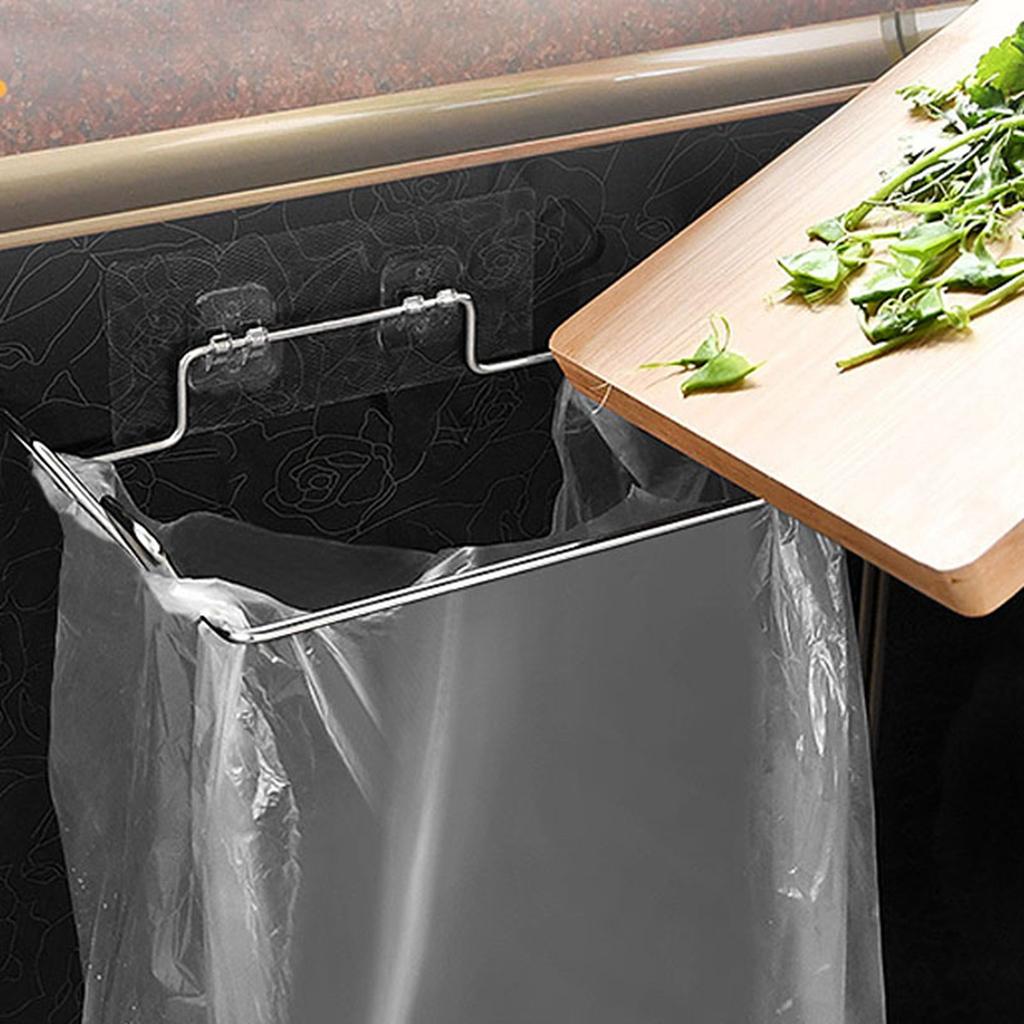 Подвесная стойка для хранения мусорных мешков Многофункциональная вешалка для мусорных мешков из нержавеющей стали
