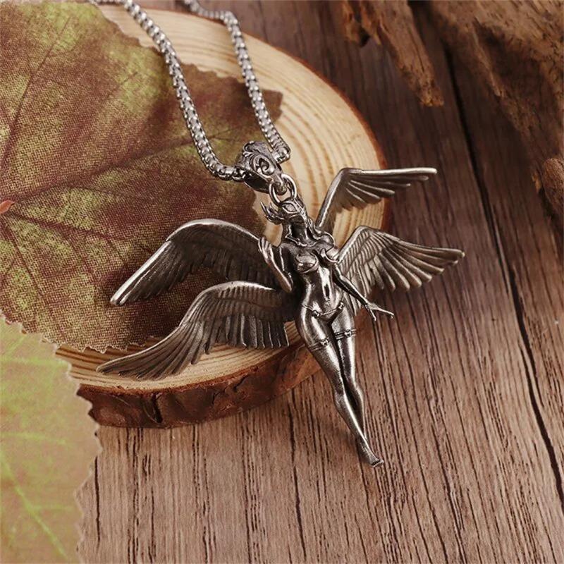 1pc Angel Goddess Shape, Fashion Silver Plating, Sexy Baseball, Girl Pendant Necklace Men and Women Casual Sports Style Trend Hip Hop Punk Jewelry