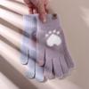 Толстые Мягкие Женские Вязаные Перчатки с Кошачьими Лапками Любви Женские Перчатки Шерстяные Варежки Перчатки для Вождения