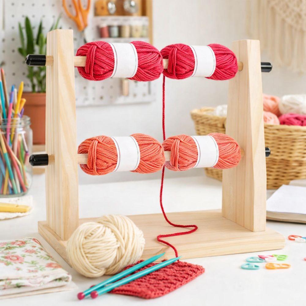 Manual Wool Storage Rack Vertical Rotating Yarn Spool Organizer Yarn Winder Thread Holder  Knitting