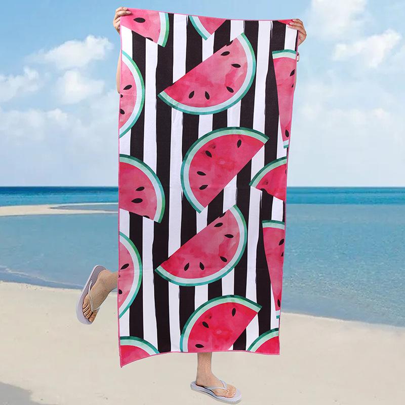Двусторонняя пляжная полотенце из плюшевой микрофибры, 70x150 см - Быстросохнущее, приятное для кожи, портативное