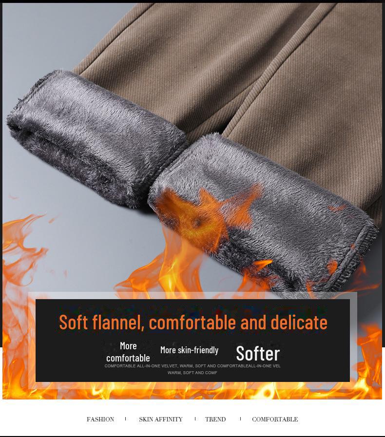 Мужские прямые узкие повседневные длинные брюки 2023 года с бархатом