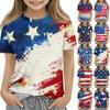 Детская модная повседневная футболка с коротким рукавом и принтом «День независимости» с круглым вырезом
