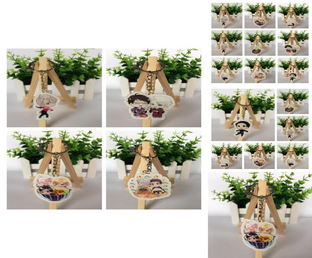 Popular Anime Yuri!! Victor Katsuki Yuri Plisetsky Acrylic Keychain Keyring Gift 100% Brand New High Quality 5cm Ice Skating Theme